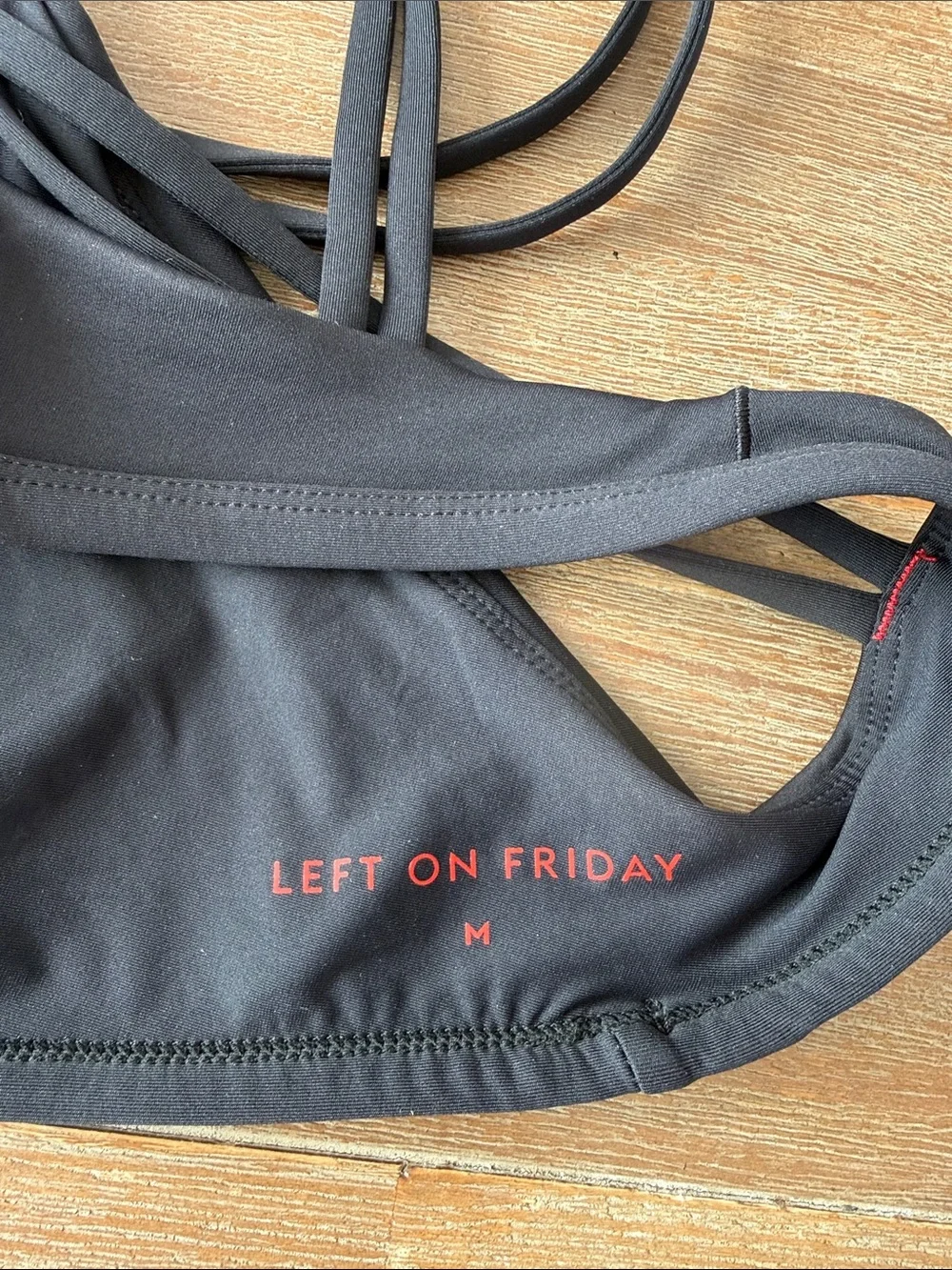 Left On Friday Sunday Bikini Top Triangle Bralette Swim Black